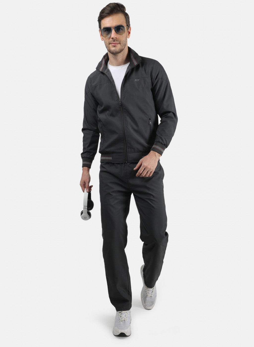 Men Grey Plain Tracksuit