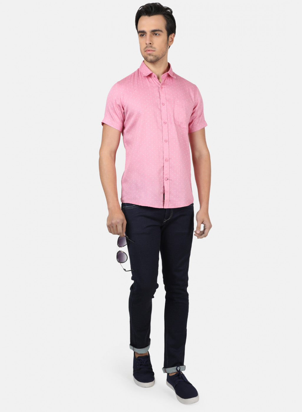 Men Pink Printed Shirts