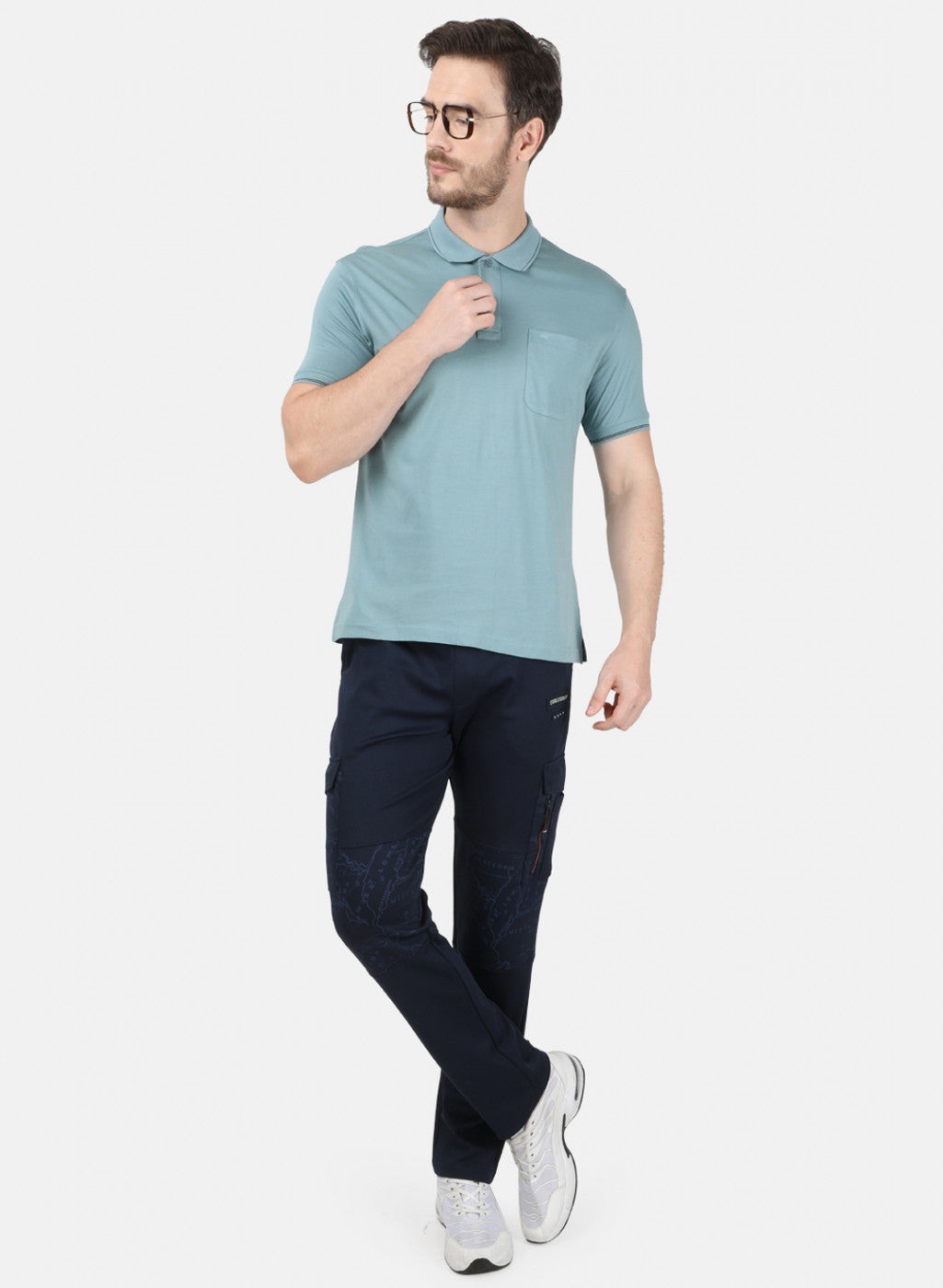 Mens Blue Plain T-Shirt