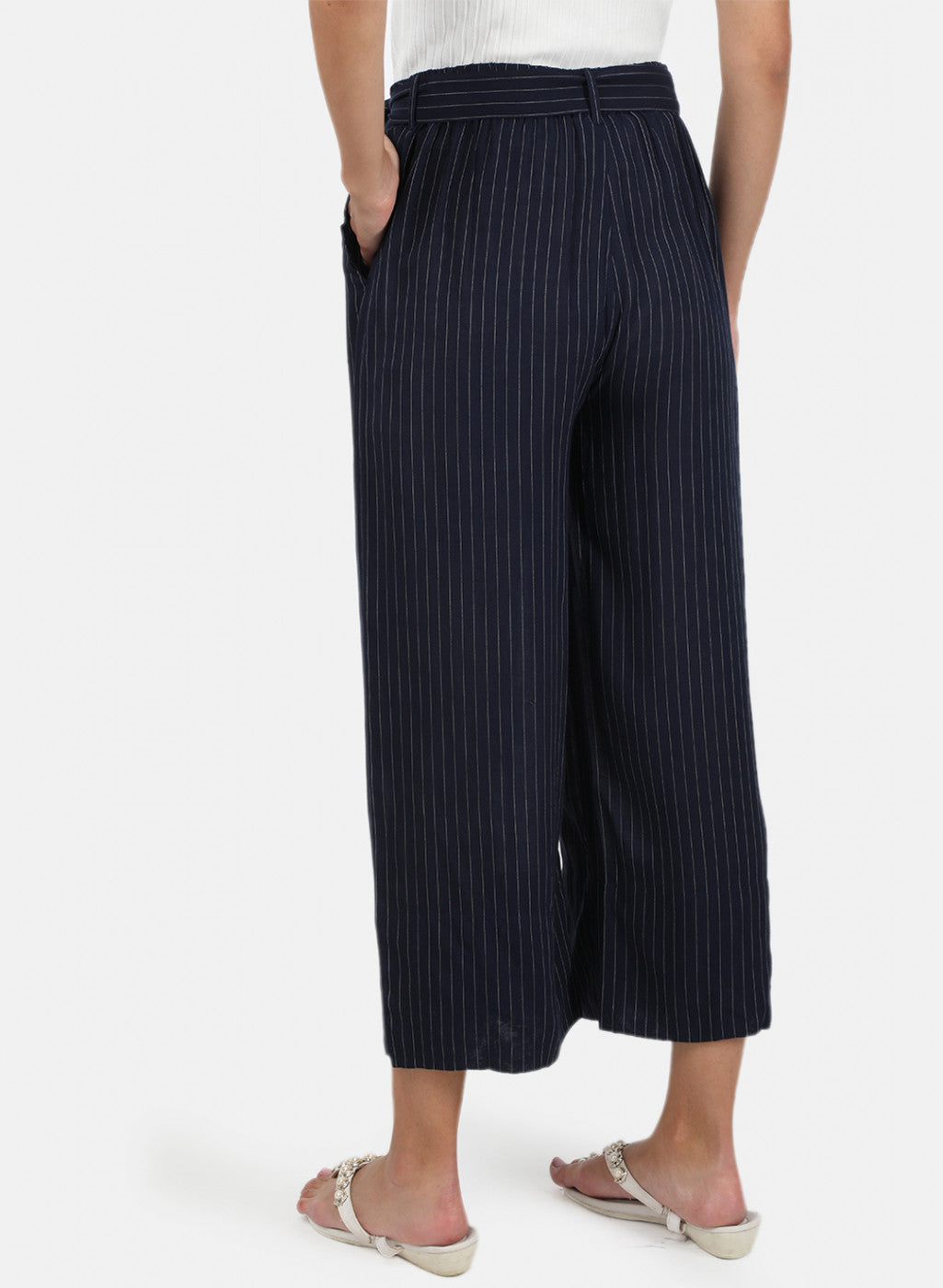 Womens Navy Blue Stripe Plazoo