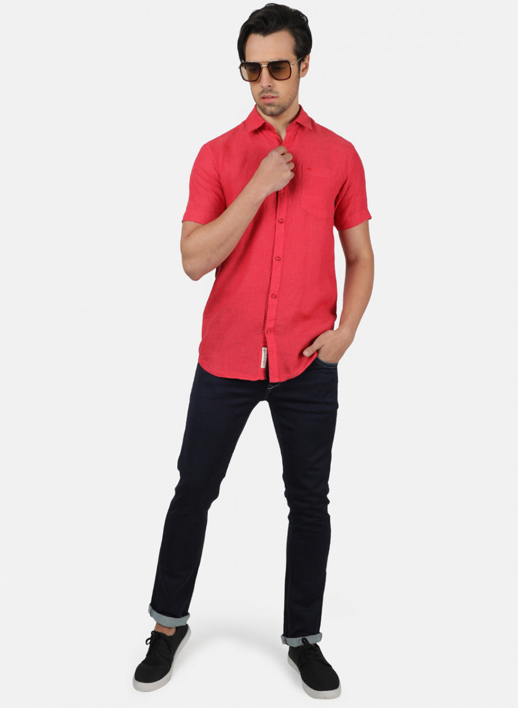 Men RedSolid Shirts