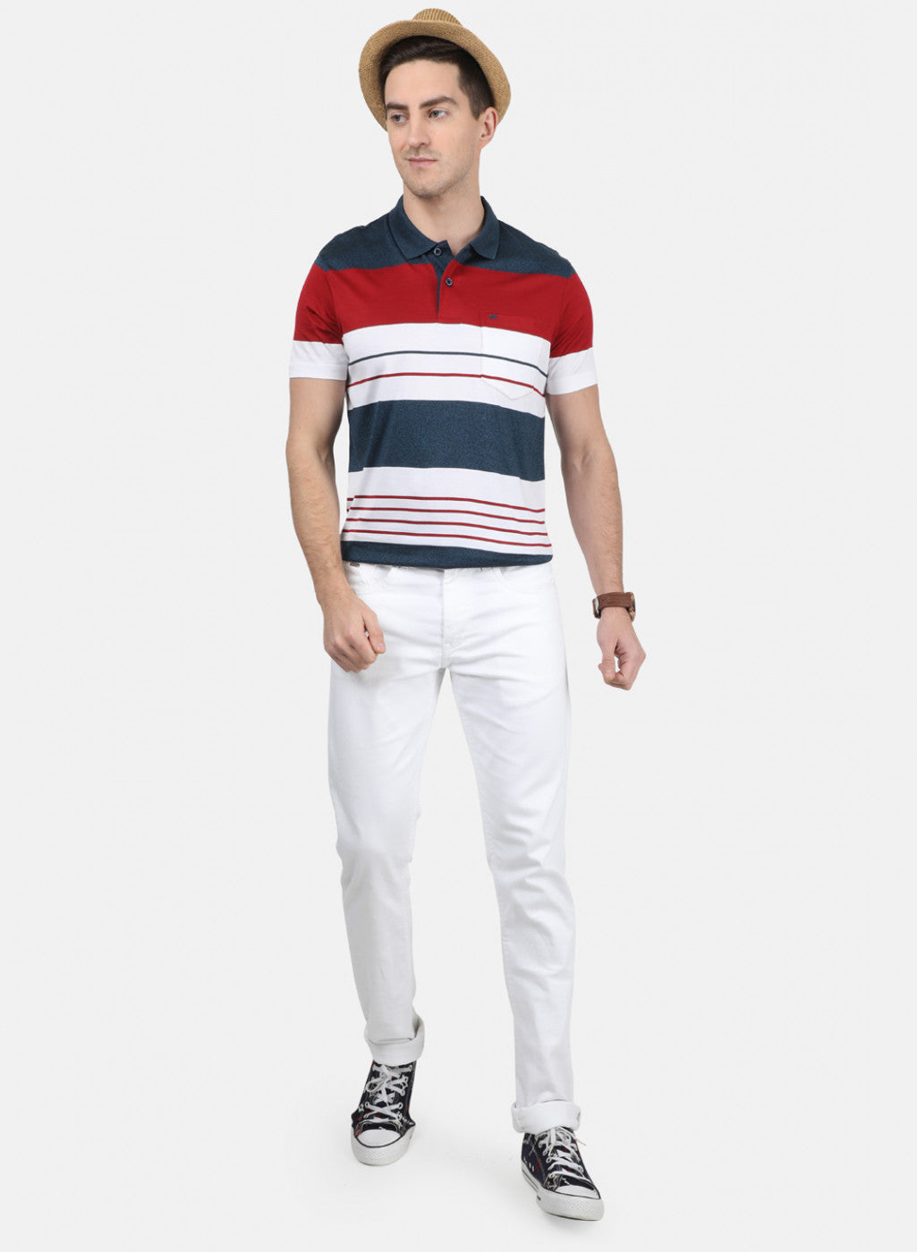 Mens Multi Color Stripe T-Shirt