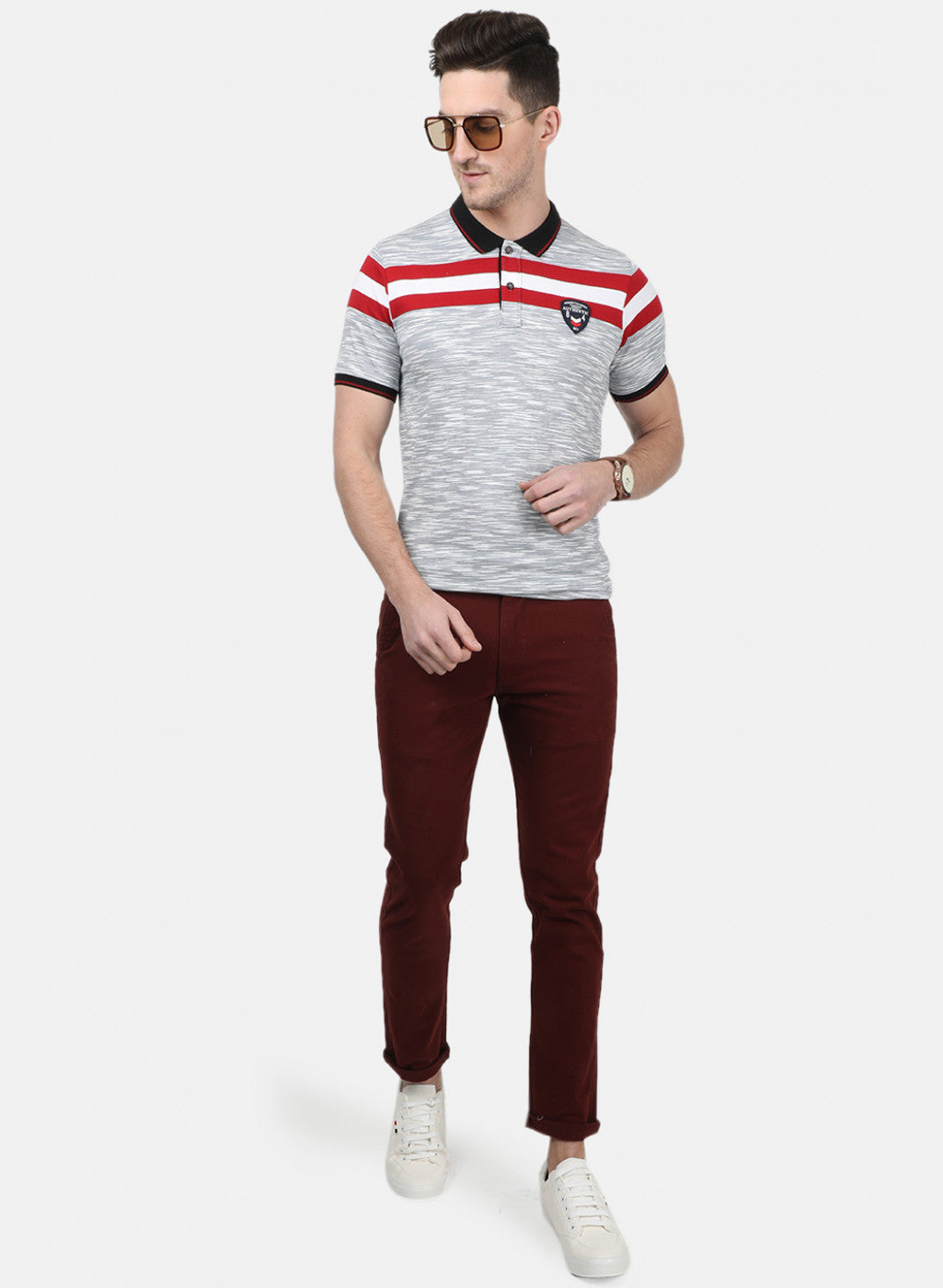 Mens Grey Stripe T-Shirts