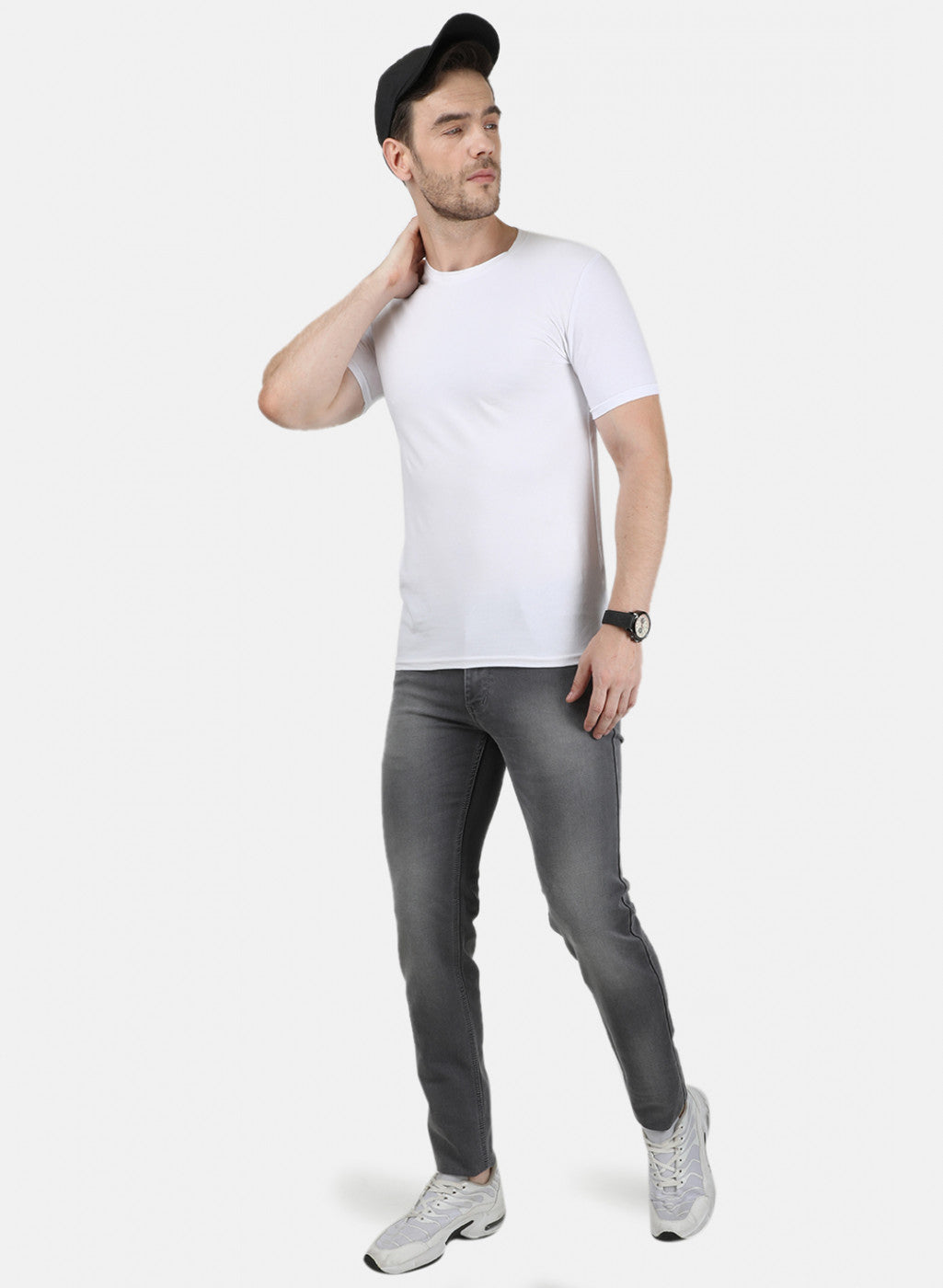 Mens Light Grey Skinny Fit Trouser