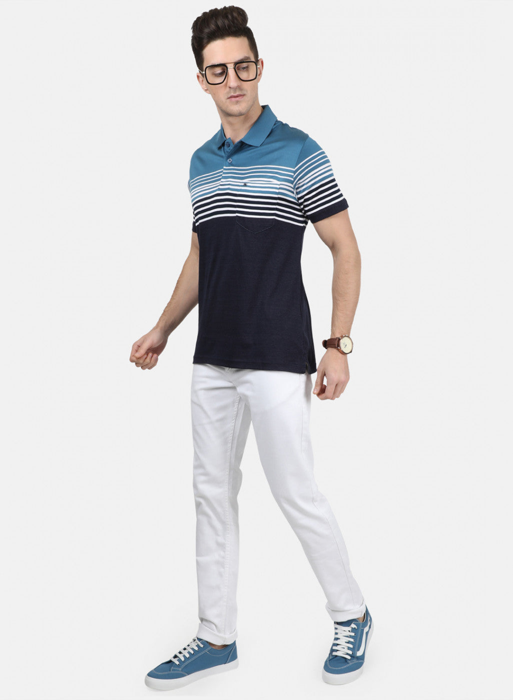 Mens Blue Stripe T-Shirt