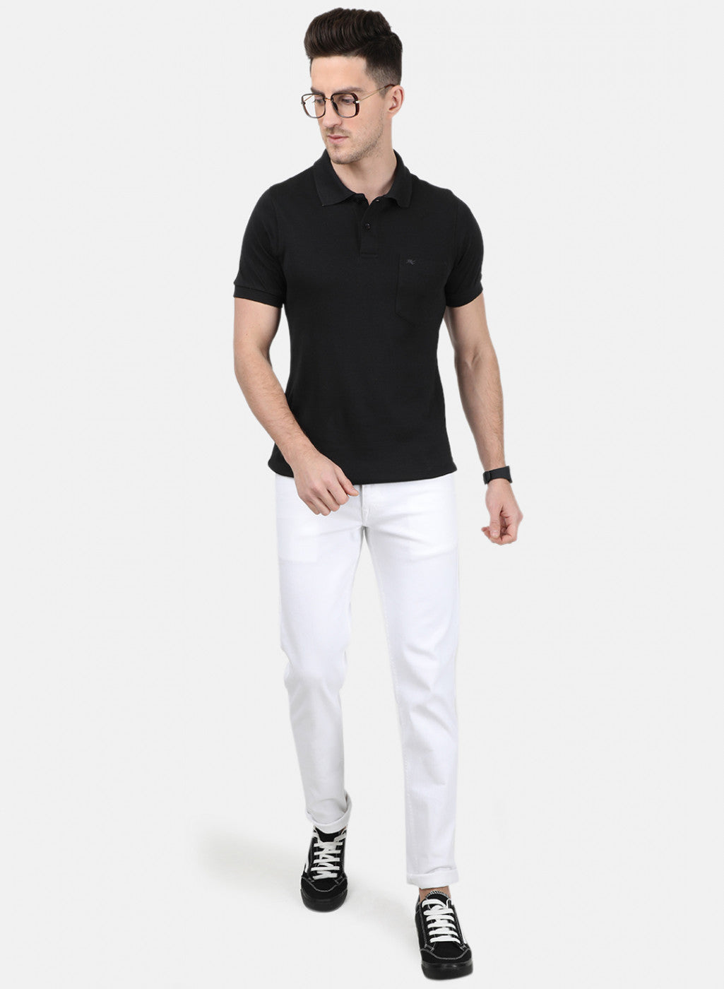 Mens Black Plain T-Shirt