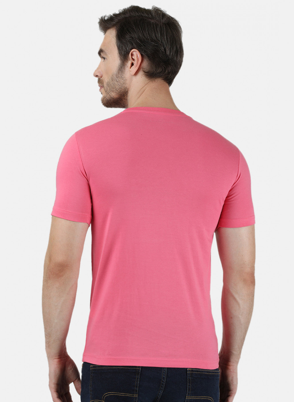 Mens Pink & Sea Green Printed T-Shirt