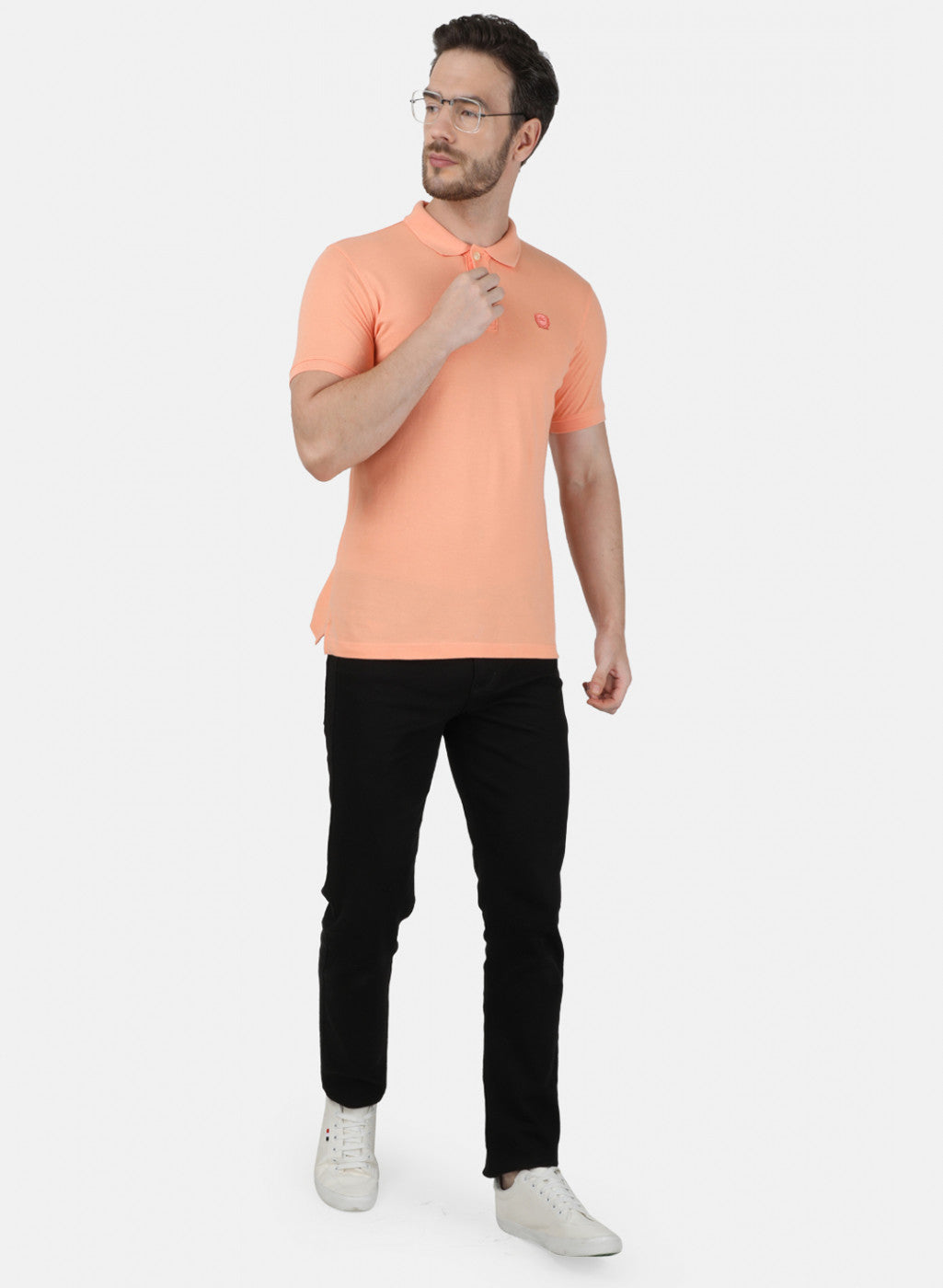 Mens Orange Plain T-Shirt