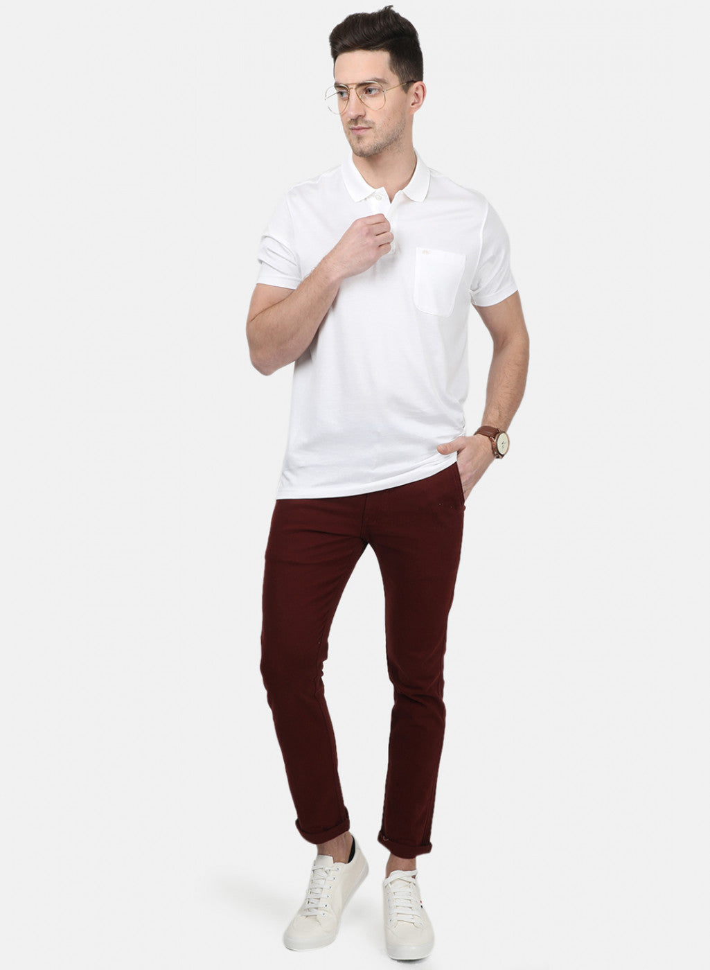 Mens White Plain T-Shirts