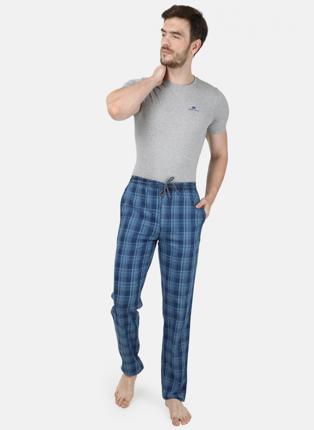 Mens Blue Check Lower