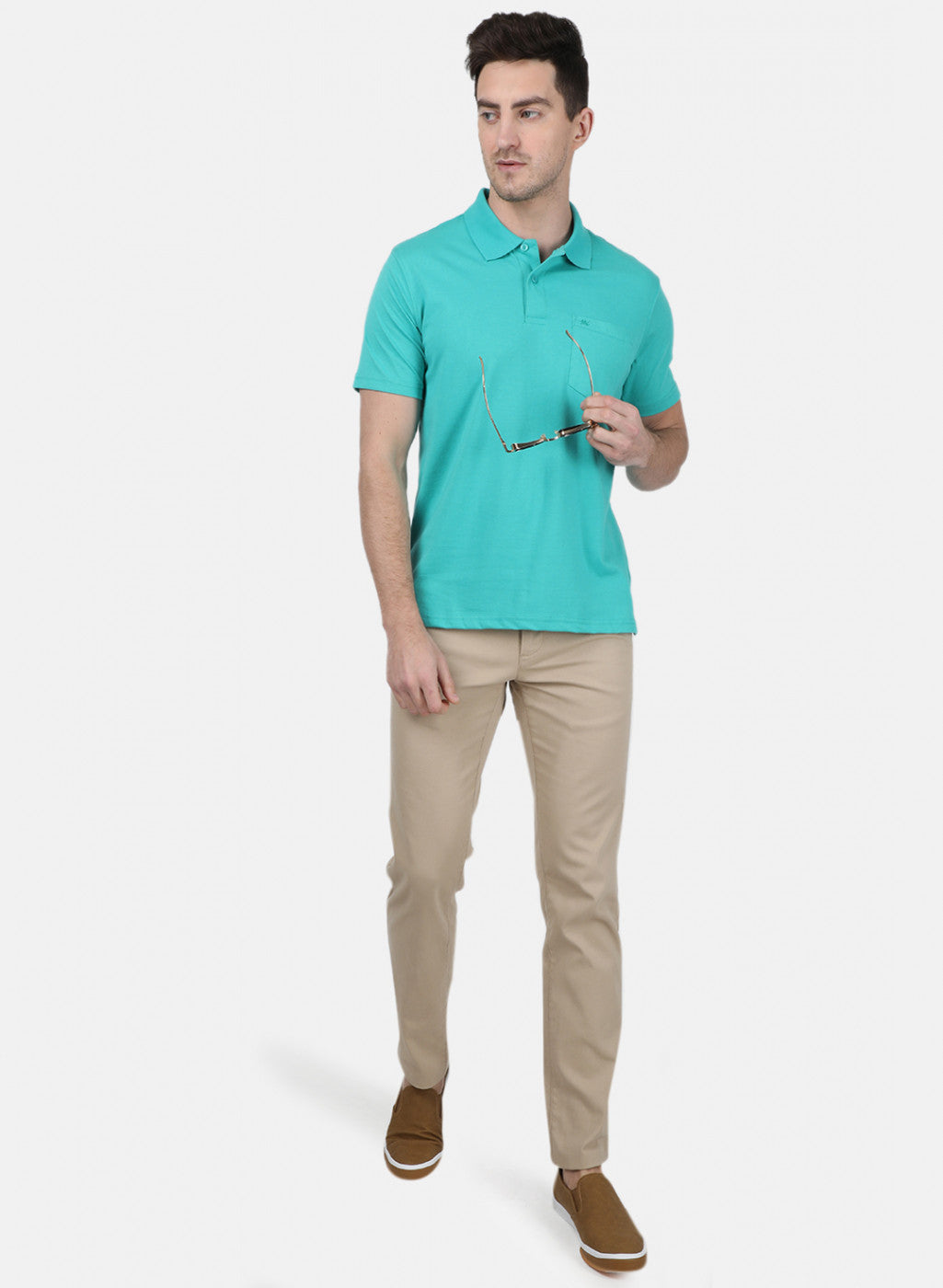 Mens Blue Plain T-Shirt