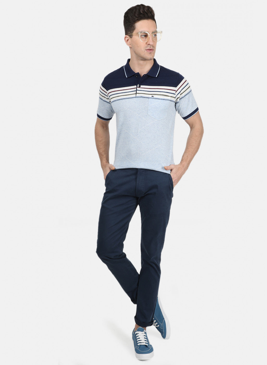 Mens Blue Stripe T-Shirt