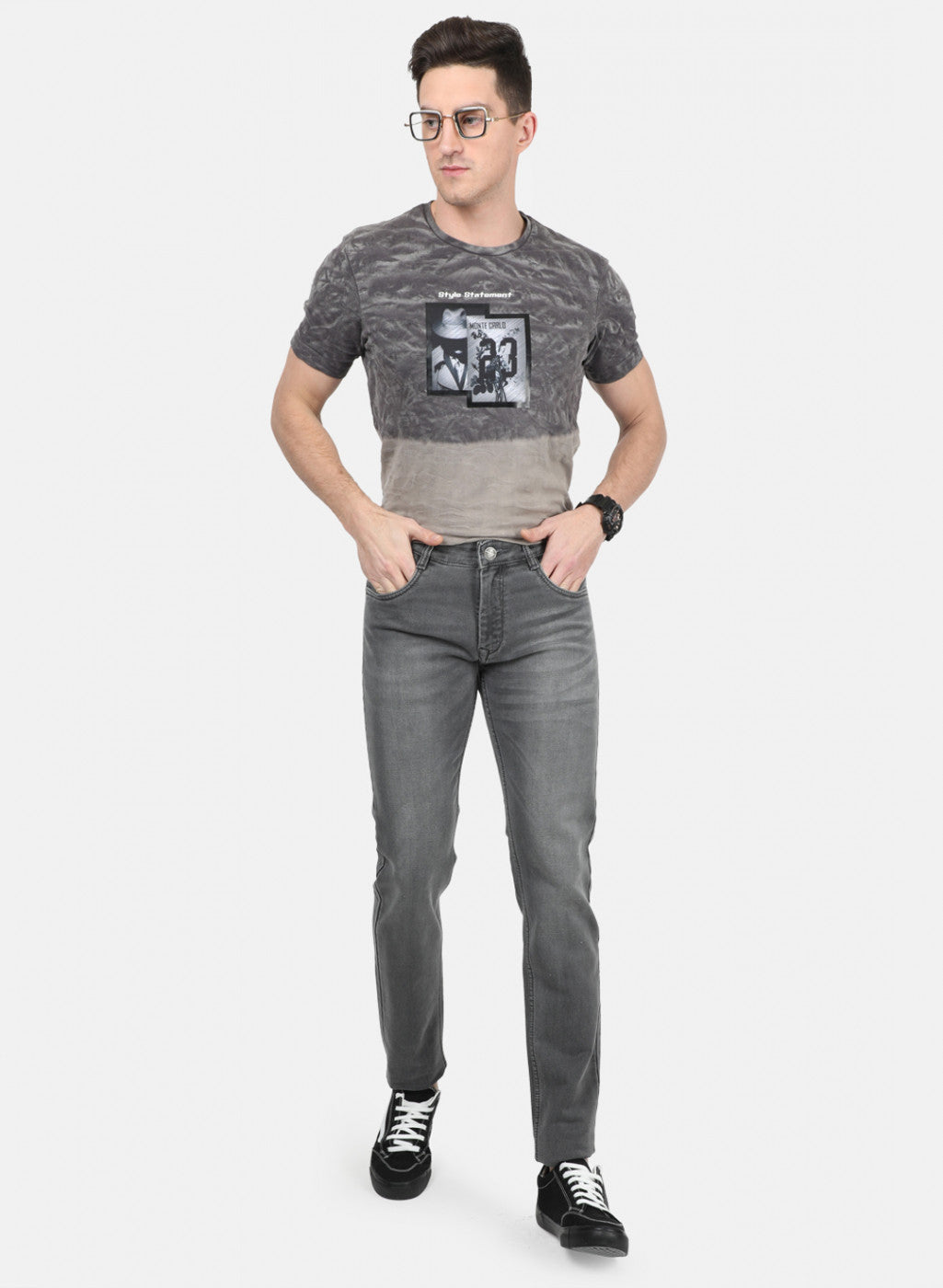 Mens Grey Skinny Denim