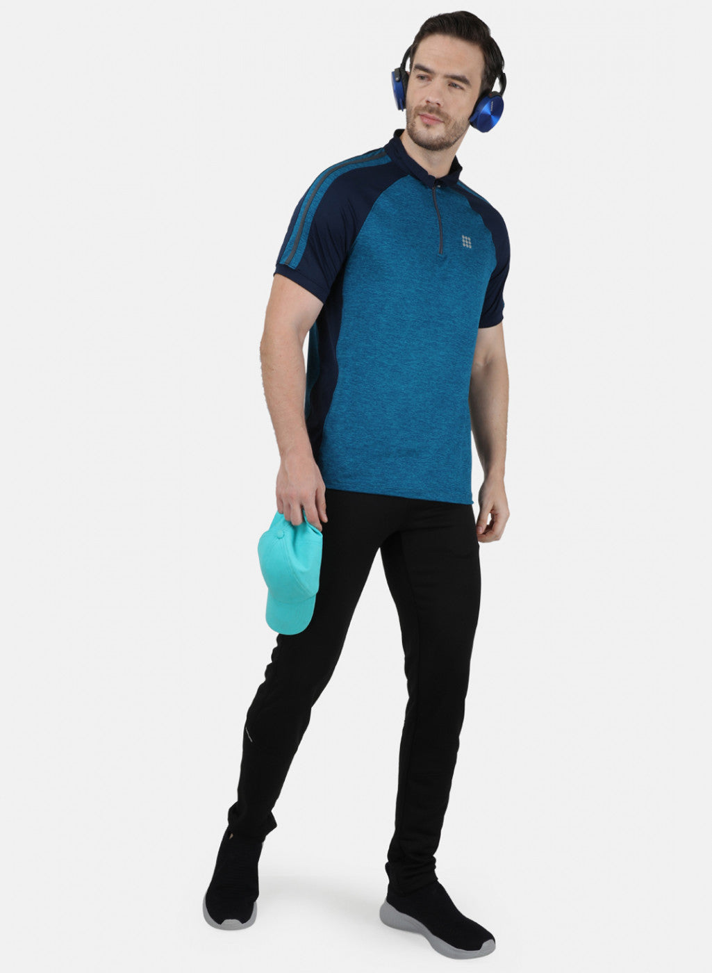 Mens Blue Plain T-Shirt