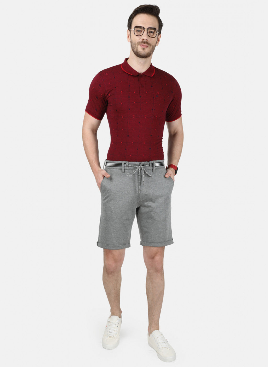 Mens Grey Plain Short