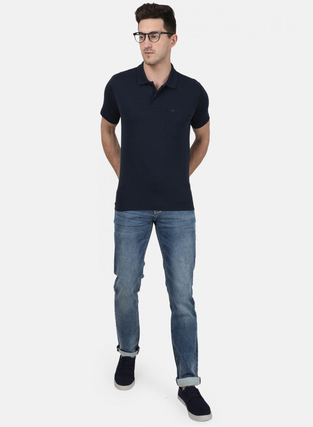 Mens NAvy Blue Plain T-Shirt