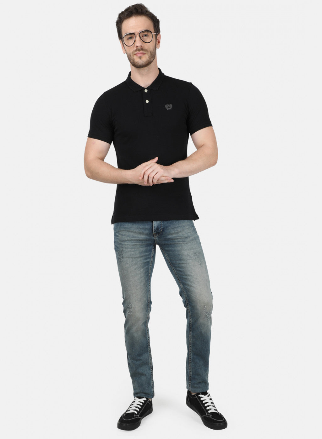 Mens Black Plain T-Shirt