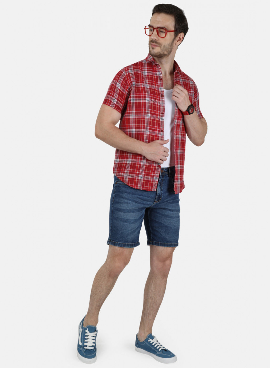 Mens Red Check Shirt