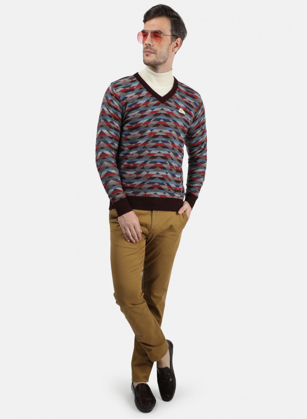 Men Multicolor Solid Pullover