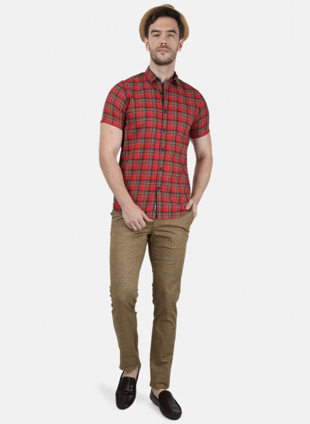 Mens Red Check Shirts