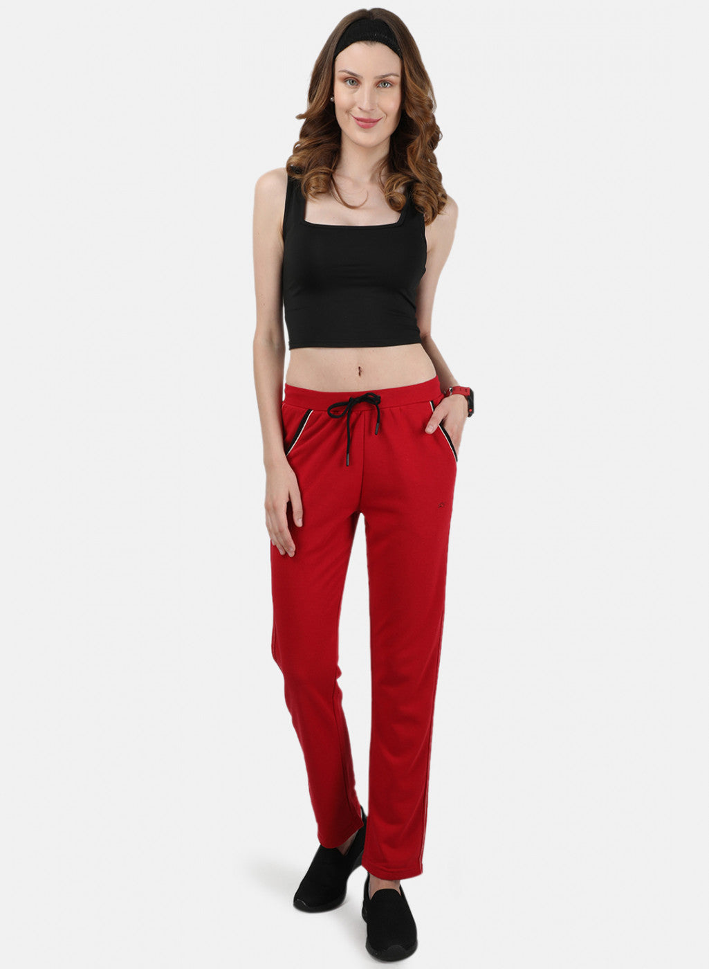 Womens Red Plain Lower