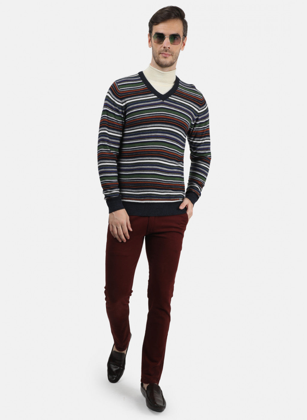 Men Multicolor Solid Pullover