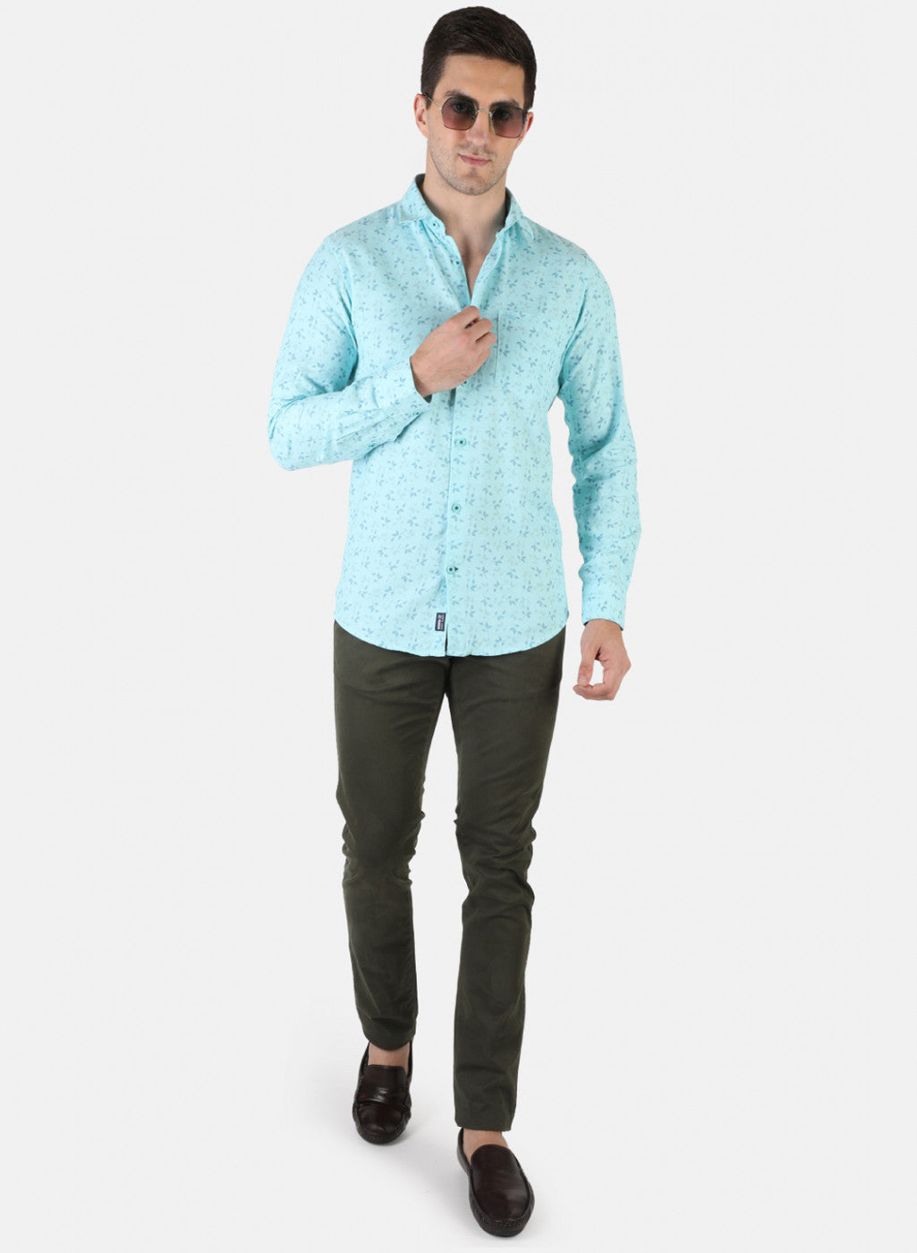 Men Green Printed Shirt