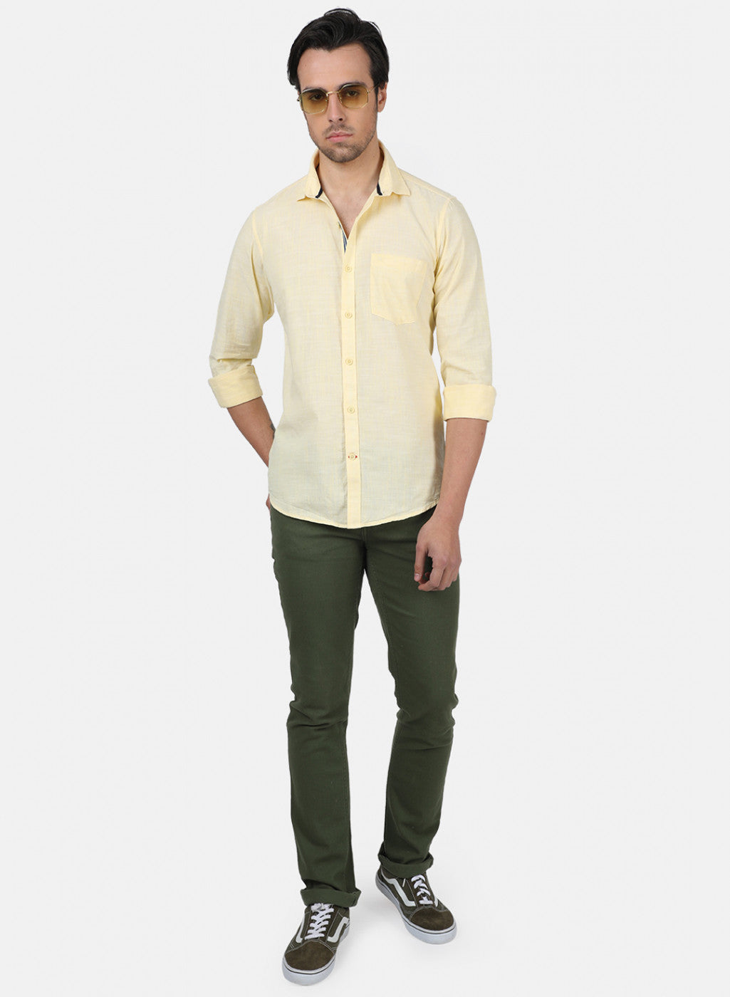 Men Yellow Solid Shirts