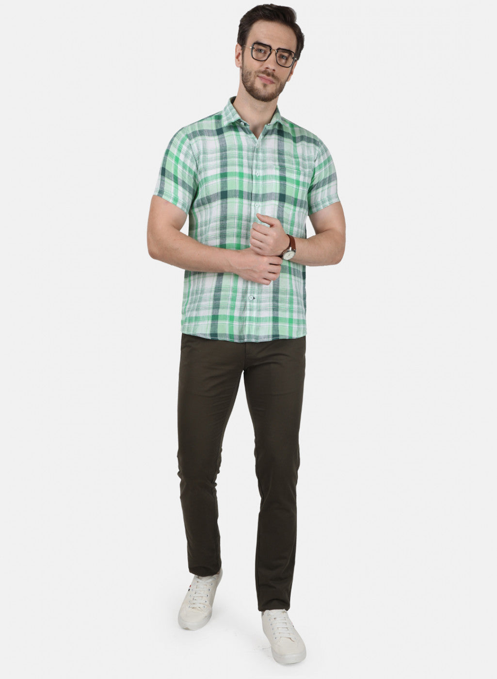 Mens Green Check Shirt