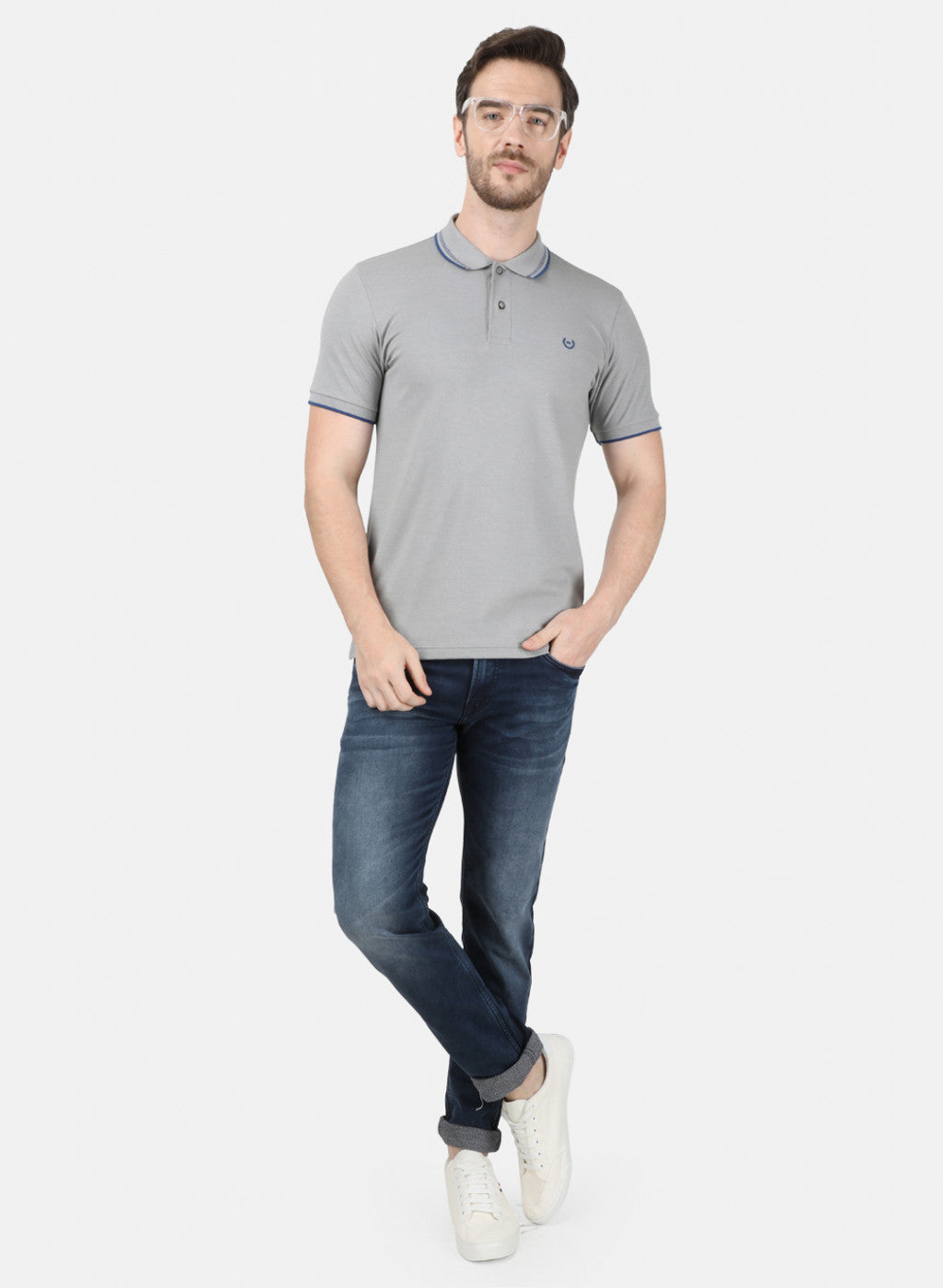 Mens Grey Plain T-Shirt