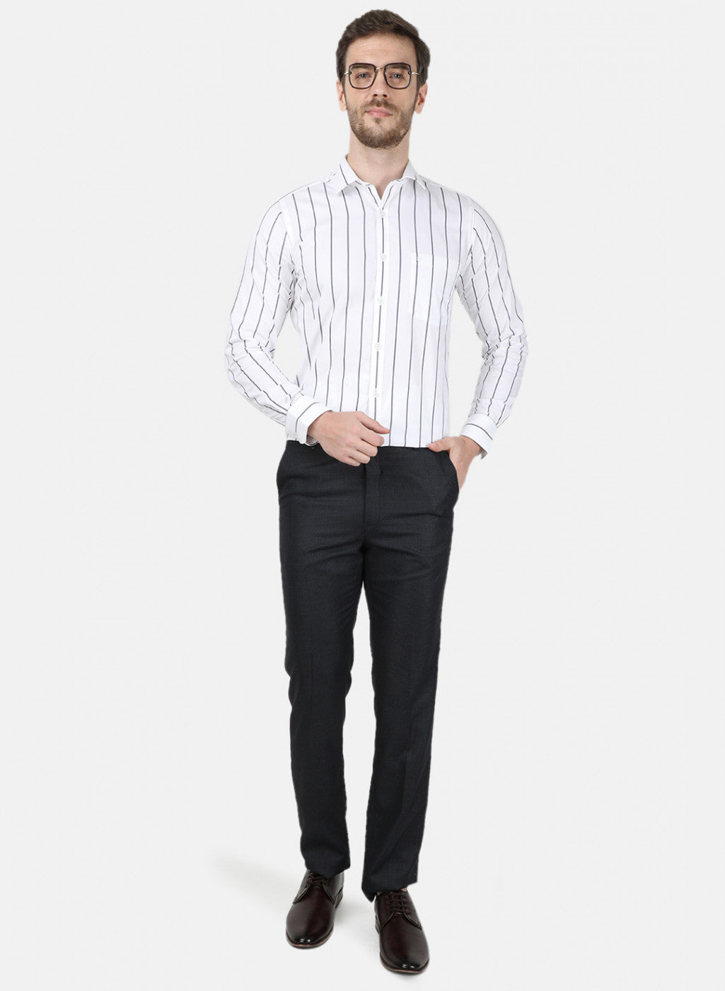 Mens White Stripe Shirt