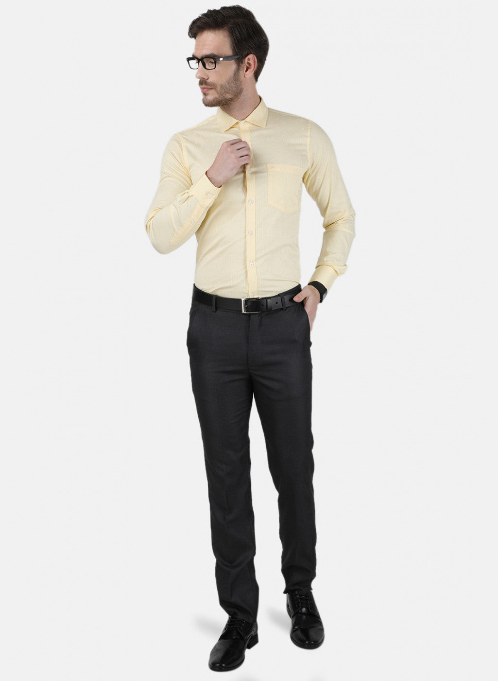 Mens Yellow Check Shirt