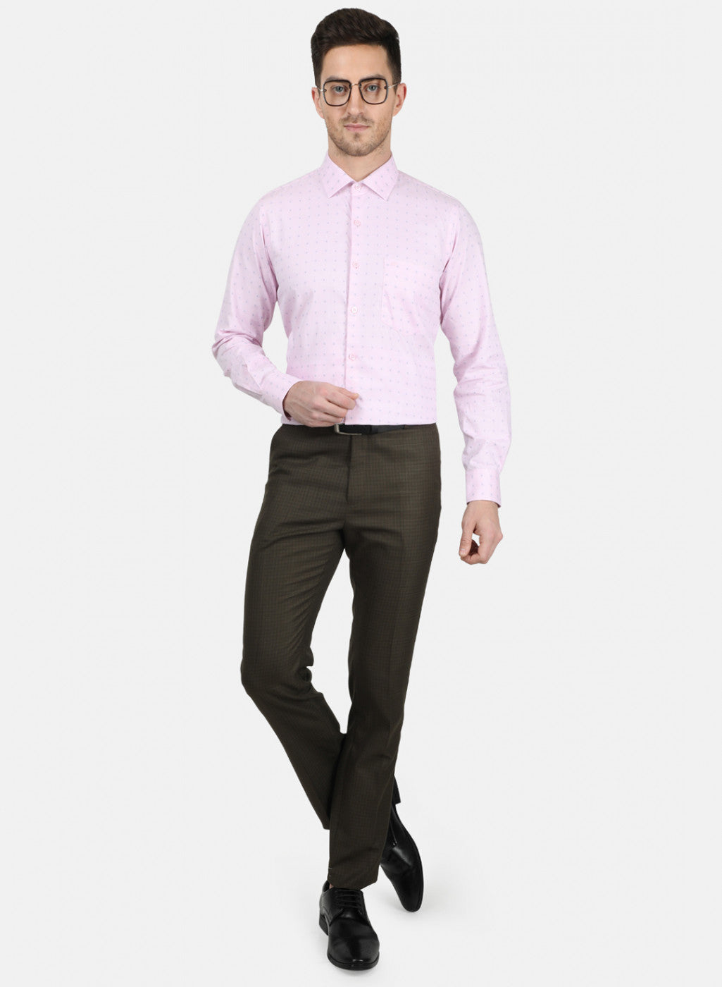 Mens Pink Printed Shirt