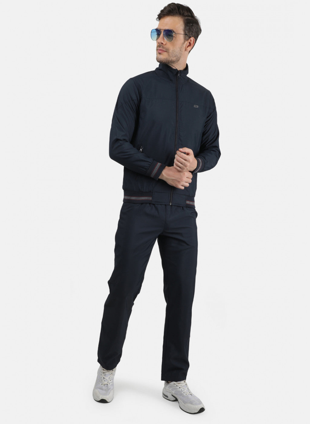 Men NAvy Blue Plain Tracksuit