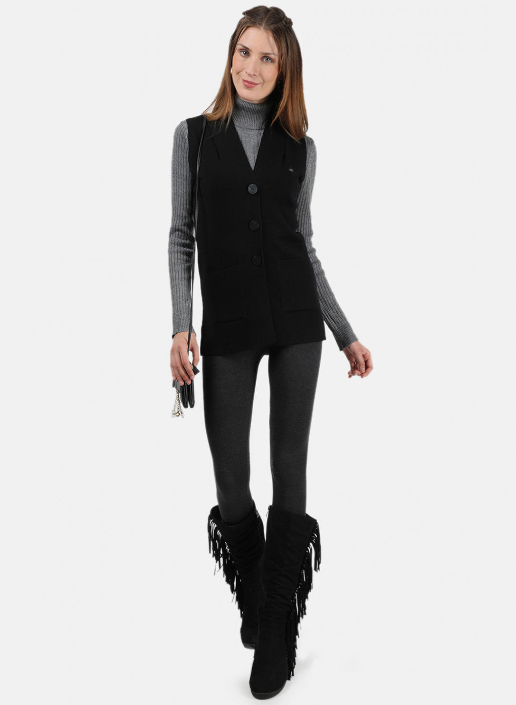 Women Black Solid Cardigan