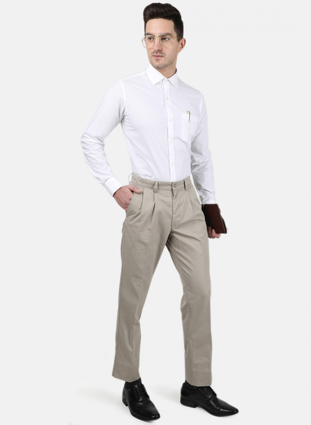 Mens Grey Regular Trouser