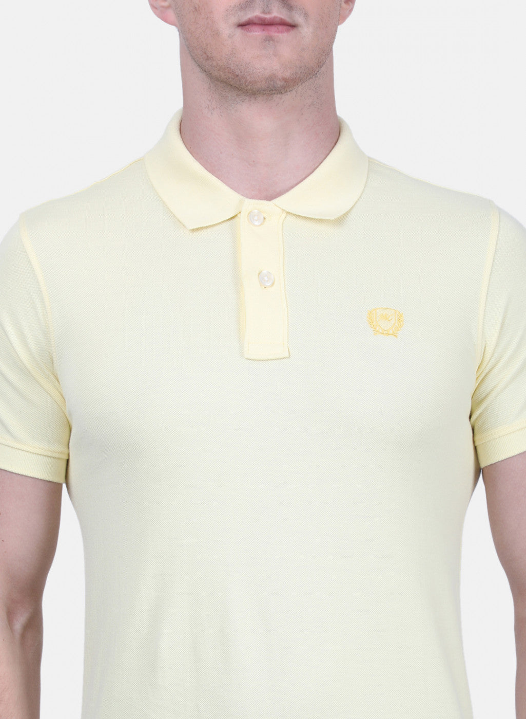 Mens Yellow Plain T-Shirt