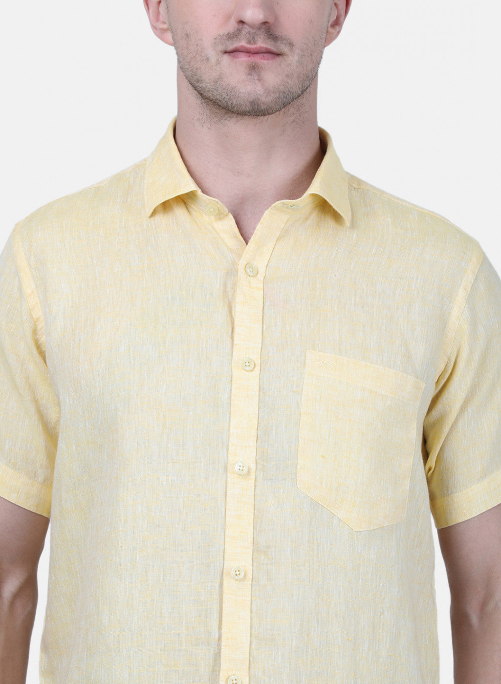 Mens Yellow Solid Shirt