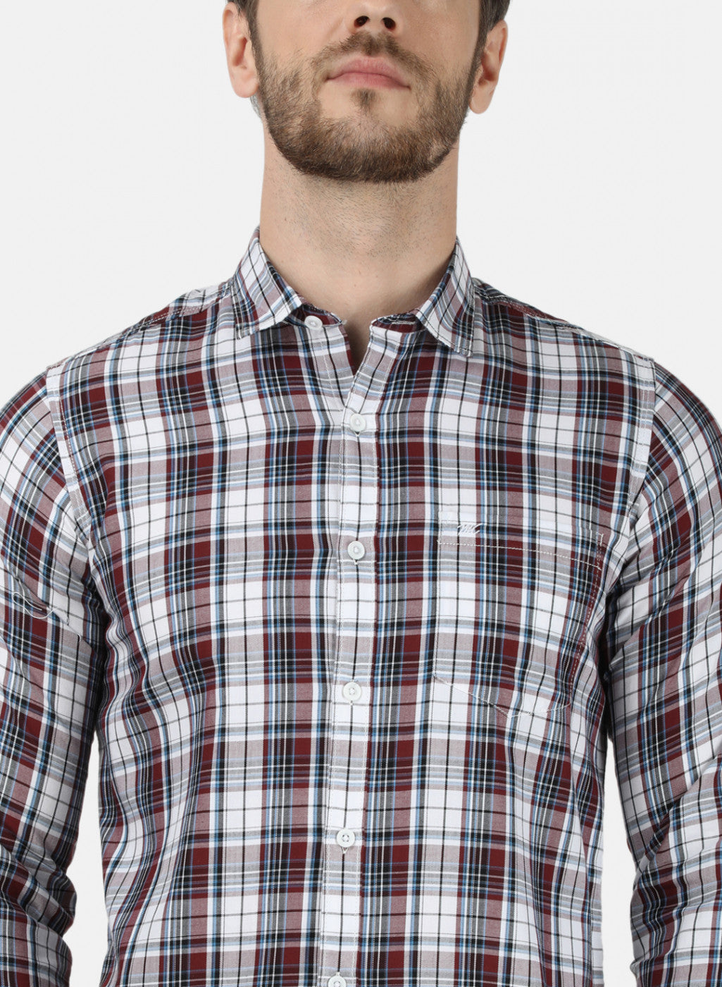 Mens Orange Check Shirt