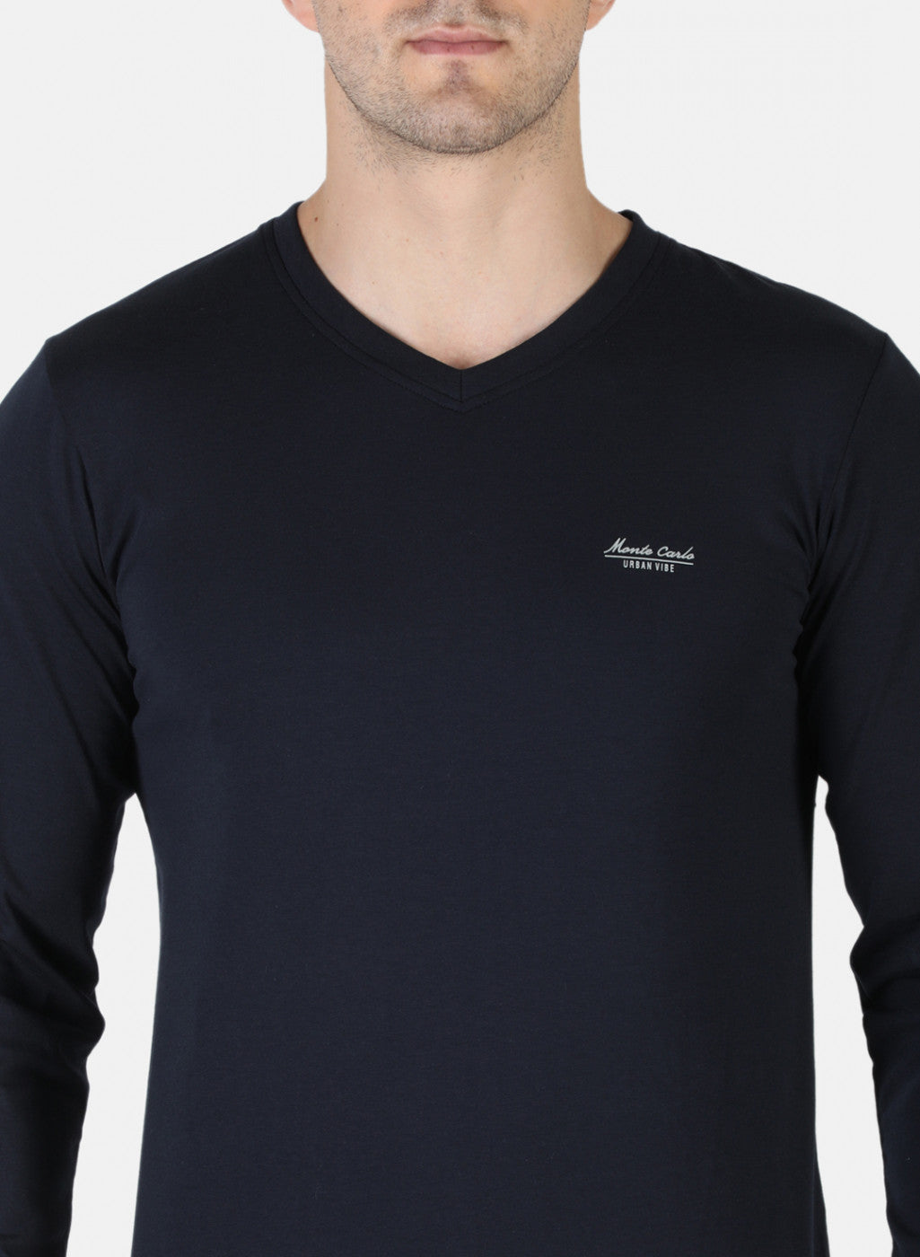 Men NAvy Blue Plain T-Shirt