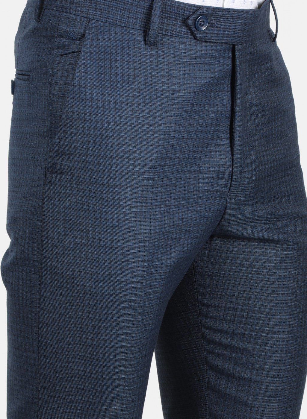 Mens Black & Blue Smart Trouser