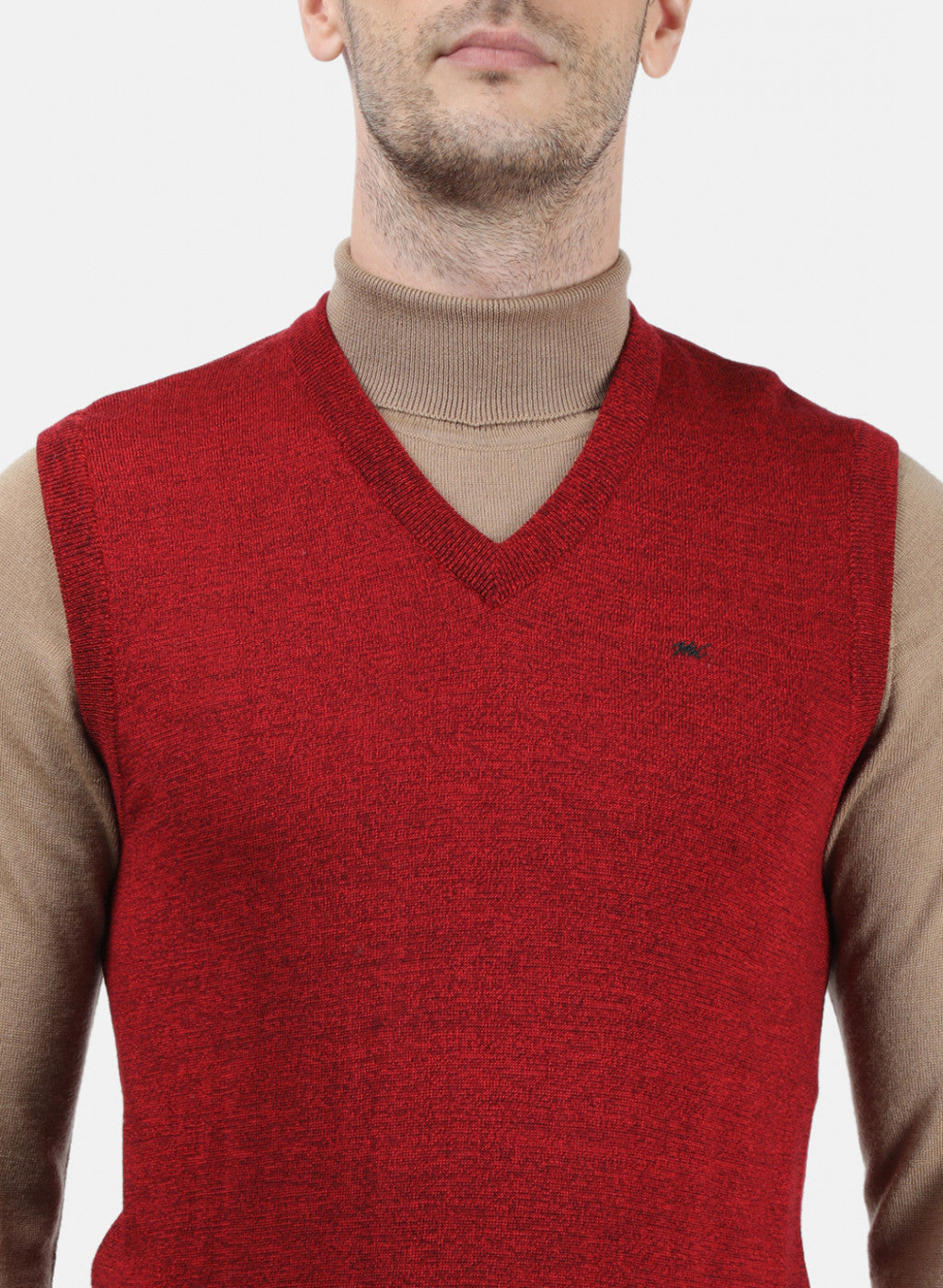 Men Red & Maroon Solid Sweater