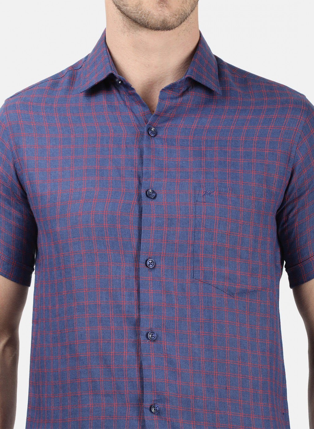 Men Blue Check Shirts