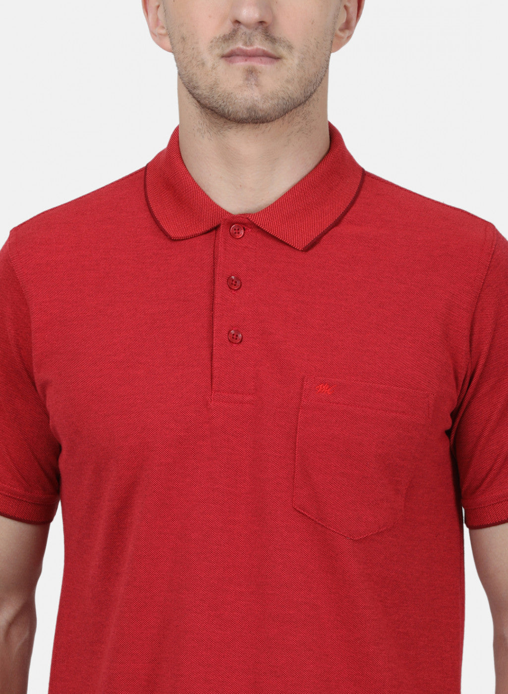 Mens Maroon Plain T-Shirt