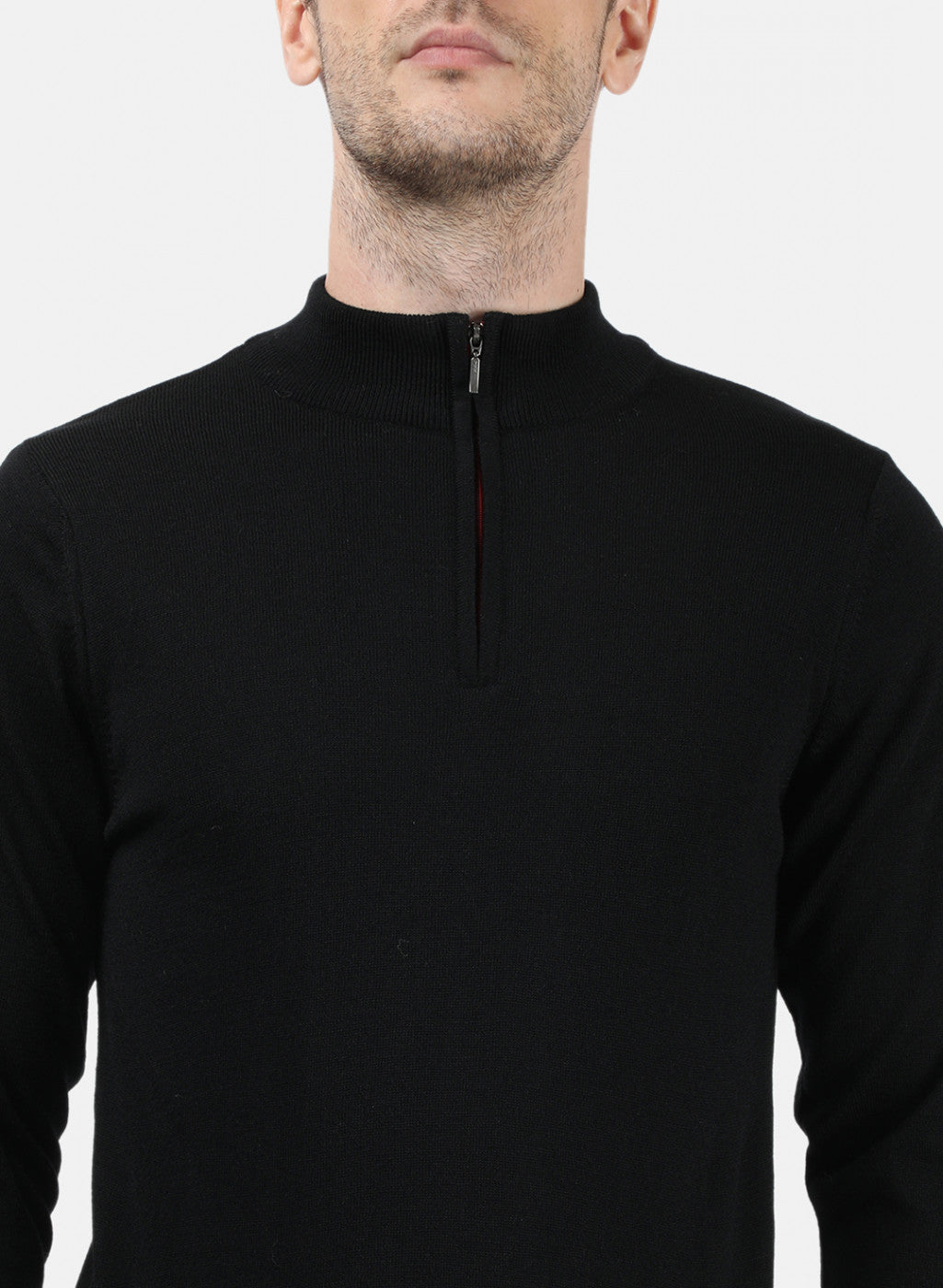 Men Black Solid Pullover