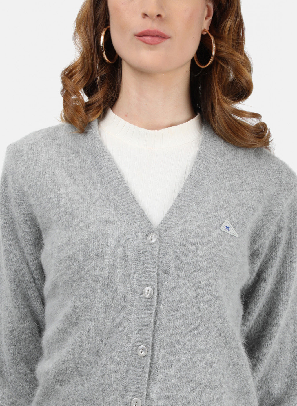 Women Grey Solid Cardigan