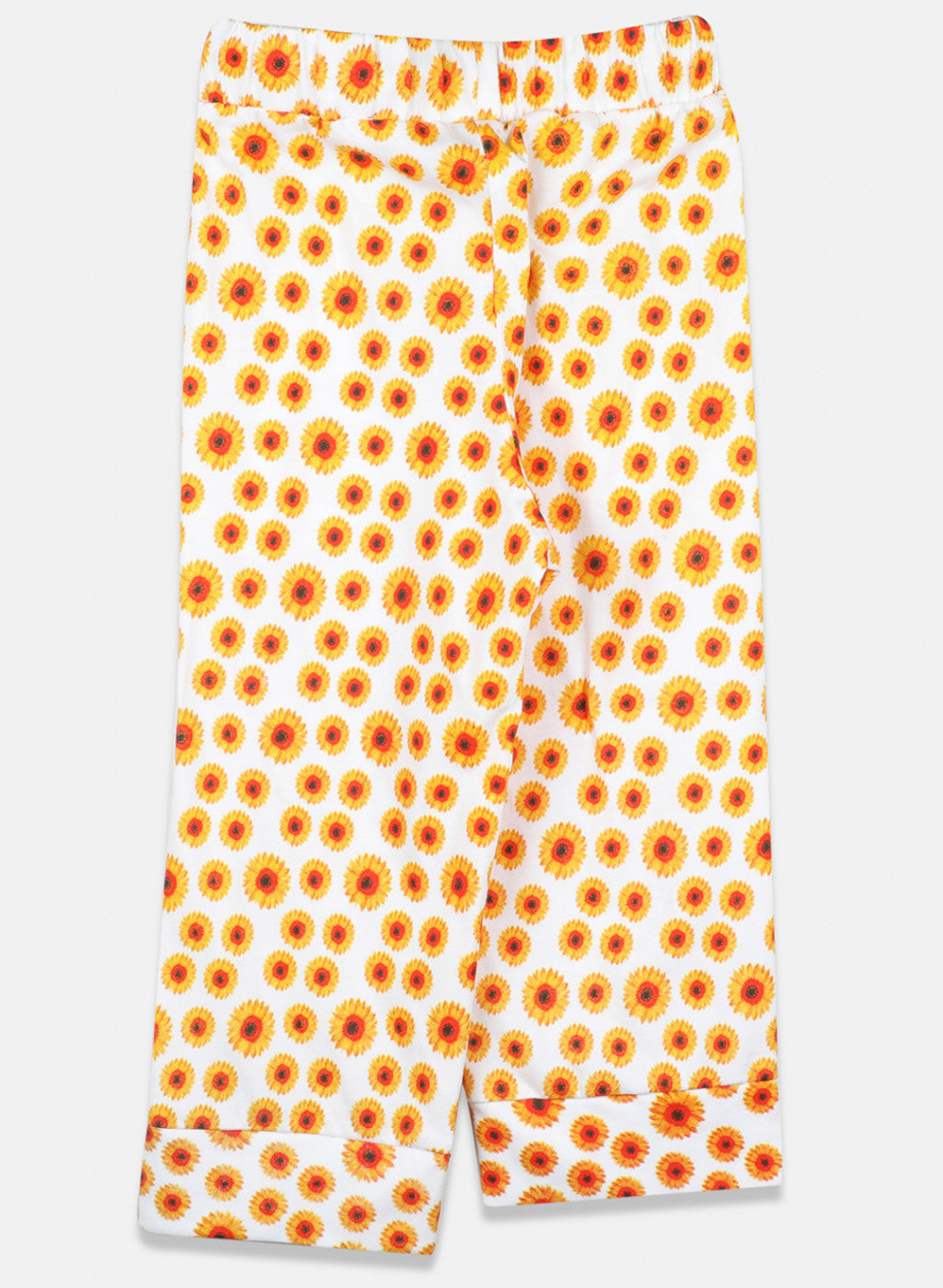 Girls Orange Printed Capri Set