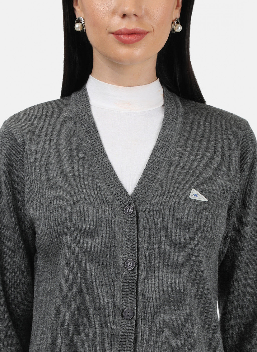 Women Grey Solid Cardigan