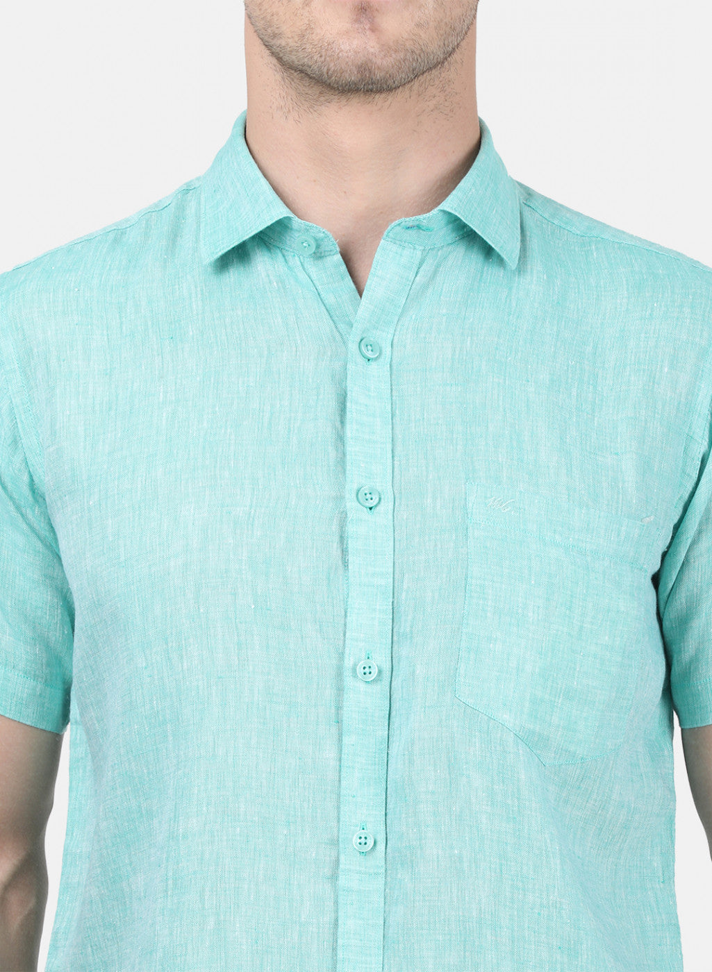 Mens Blue Solid Shirt