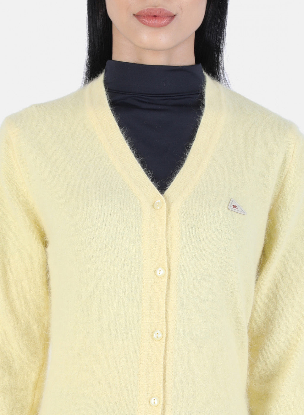 Women Yellow Solid Cardigan